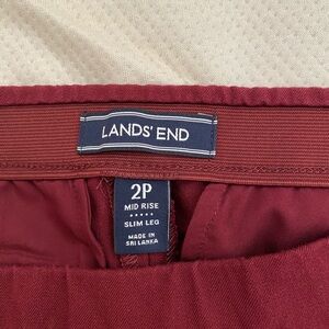 Land’s End Mid Rise Slim Leg Pants (Size: 2P)